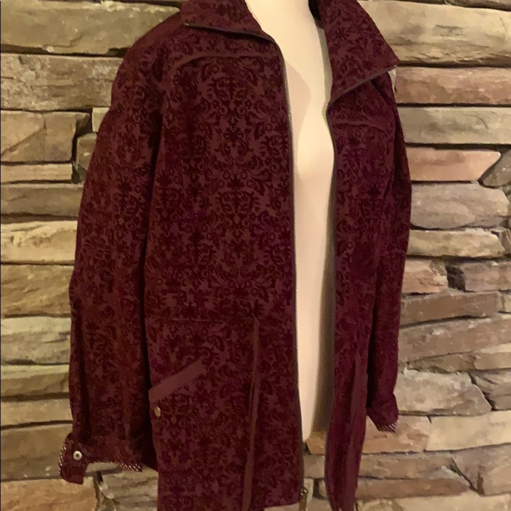 Burgundy velvet jacket
